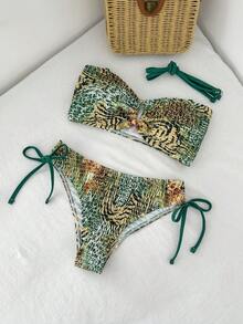 Swim Vcay Bộ bikini và quần bơi tam giác họa tiết da báo và ngựa vằn mùa hè dành cho nữ. - Nhiều màu - Xem 6