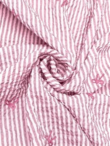 Vionelle Plus Size French Style Casual Striped Print Spring/Summer Regular Dress Vacation Pink - Pink - View 7