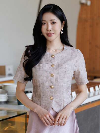 DAZY Women's Casual Elegant Short Jacket Outerwear, Suitable For Spring And Summer