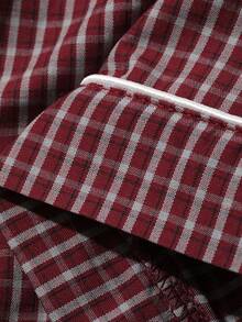DAZY Plaid Loose Shorts Women's Sleepwear Bottom For Summer - Red - View 9