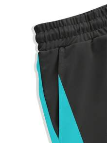 NEOREFINED Bộ đồ nam tay ngắn và quần short in chữ Whatever phối màu tương phản, trang phục thường ngày mùa hè gồm 2 món. - Nhiều màu - Xem 6