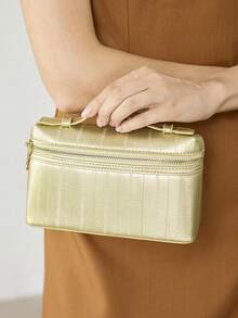 PREMIUM SQUARE OPENWORK BAG - Camel - View 7