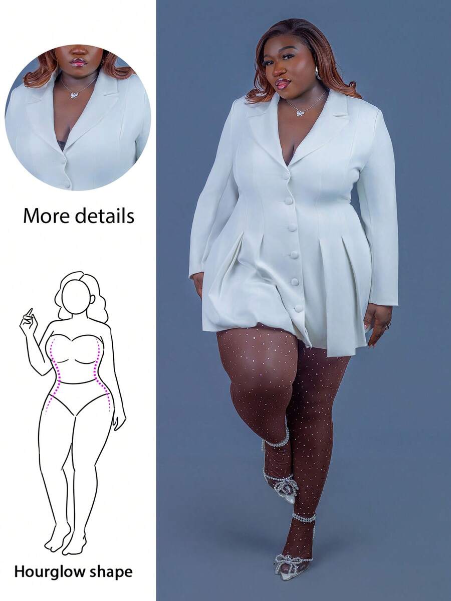 CurvyTilda Plus Size Black Sheer Sexy Tights For Party, Birthday, Date Night, Elegant Office Goth , JK Style, Glitter Mesh See-Through Valentine's Day Bottoms Spring, For Hourglass Body Shape - Brown - View 1