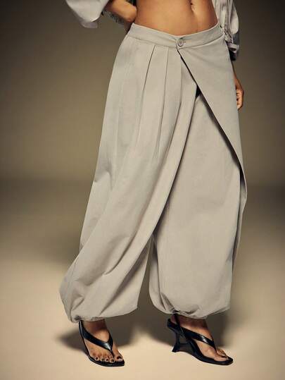 Denimoi Wrap Waist Trouser Pants Fashionable Pants It Girl GNO Date Night Office Wear Brunch