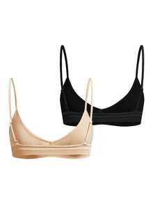 Ocili Seamless Ribbed Elastic Wireless Bra, Comfortable Women's Underwear - Multicolor - View 2
