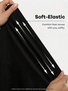 CovetEZ Mono ajustado negro de gran elasticidad, versátil y a juego, talla grande, nueva colección primavera/verano - Negro - Ver 8