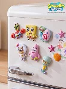 SpongeBob SquarePants | Joivida 3/4/6pcs Cute Cartoon Animal Shape Refrigerator Magnet Set, Colorful Strong Magnetic Design, Adorable Kitchen Home Decor, Great For Fridge, Office Whiteboard, School Locker, Funny Gift For Anniversary, Birthday Or Holiday - one-size - View 4