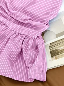 Flirla Top a fascia plissettato a righe da donna - Rosa - Visualizzare 4