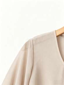 SHEIN LUNE CURVE 2pcs/Set Plus Size Women Chiffon Batwing Sleeve Set Fall - Apricot - View 4
