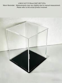 Cajas de exhibición de acrílico transparente, disponibles en 11 tamaños, ensamblaje DIY, adecuadas para exhibir modelos, bloques de construcción, manualidades y recuerdos, y que proporcionan protección contra el polvo. - Placa base de PVC negro de 5 mm. - Ver 14