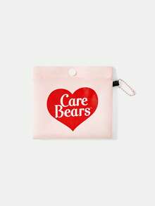 SHEIN X Care Bears 1件時尚輕便可折疊印花托特包，購物袋，便攜式單肩包，卡片收納袋，適用旅行與購物等 - 彩虹色 - 查看 5