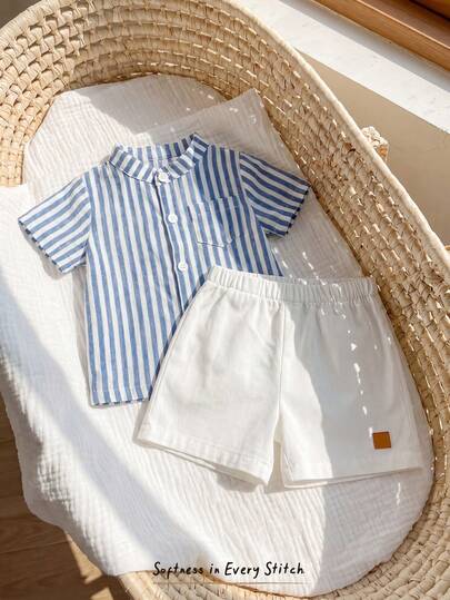 Cozy Pixies Bộ đồ 2 món cho bé gái sơ sinh: áo khoác cardigan tay ngắn cổ tàu và quần short cạp chun.