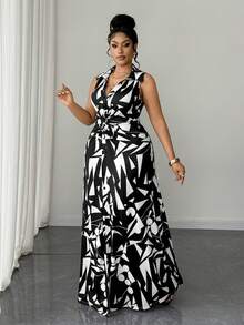 Maweii Plus Size Women Casual Striped Knit Twist Design Dress - Multicolor - View 4