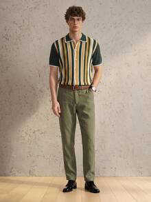 Manfinity CityGents Áo len nam kẻ sọc phối nhiều màu, kiểu dáng thường ngày, cài một hàng khuy. - Nhiều màu - Xem 3