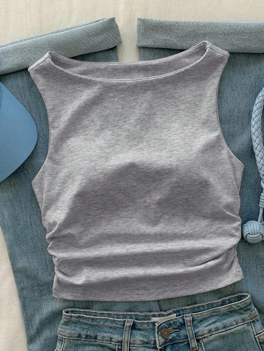 Comfortcana Pure White Cotton Camisole, Spring/Summer,Summer Top - Grey - View 1