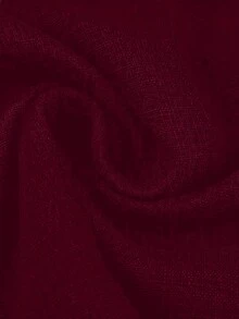 SHEIN LUNE CURVE Plus Size Shirt With Shoulder Ruffle Splice, Textured Comfortable Blouse - Burgundy - View 4
