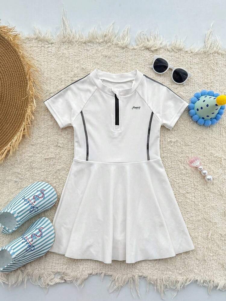 Young Girl Girl Fall Swimsuit One-Piece Vacation