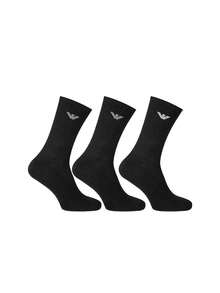 Armani 3Pk Men's Crew Socks - Black - View 1