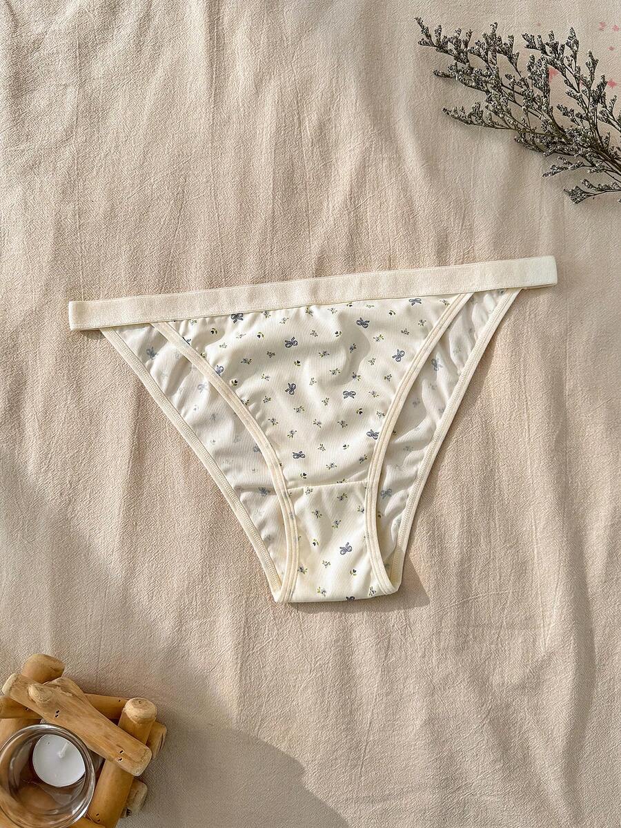 CottageSlumber 1pc Bow & Ditsy Floral Romantic Fresh Style Women's Regular Size Panty - Multicolor - View 1