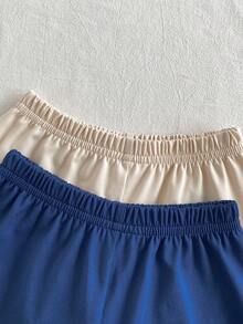 SHEIN Playful Pals 3件套男婴/男女通用婴儿幼儿新生儿0-3岁条纹纯色三件套，包括圆领无袖小熊刺绣背心和短裤，夏季休闲可爱套装 - 彩色 - 查看 4
