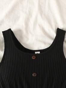 SHEIN Bộ áo liền quần hai dây màu hồng mềm mại cho bé gái tuổi teen, kiểu dáng rộng rãi, thoải mái, thích hợp mặc hàng ngày. - Hồng - Xem 4