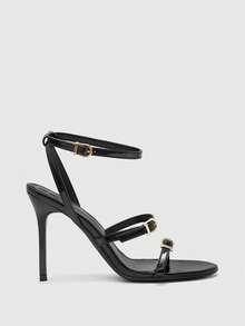 CUCCOO BIZCHIC Ladies Fashion Party Closed Round Toe High Heels Sandals With Rear Straps - Black - View 2