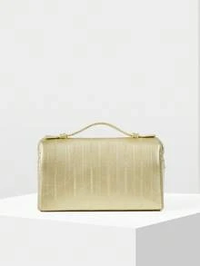 PREMIUM SQUARE OPENWORK BAG - Camel - View 4