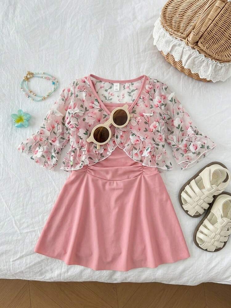 Young Girl Minimalist Casual Everyday Swimwear Set Vacation