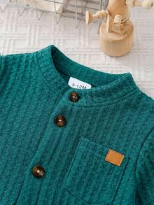 SHEIN LMoss Kids Bộ đồ đôi cho bé trai/bé gái, kiểu dáng đơn giản, tay ngắn và quần dài cạp chun, thích hợp cho kỳ nghỉ hè/thu. - Nhiều màu - Xem 5