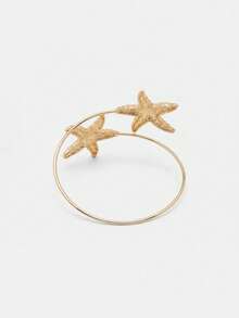 Lumivelle 1 pieza Brazalete con forma de estrella de mar, joyería de verano para mujer, brazalete estilo playa - Multicolor - Ver 5