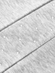 Driftmere Quần nỉ nam màu xám phong cách đường phố thường ngày, thiết kế chắp vá và đính đá. - Màu Xám nhạt - Xem 5