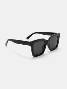 Lumivelle 2pcs Women's Oversized Plastic Frame Bohemian Style Fashion Glasses Set, Suitable For Everyday Wear, Accessories - Black White Leopard Print - View 3