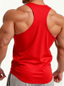 Gym Rark Áo tank top thể thao nam tối giản, đa năng, in hình tạ, thích hợp cho chạy bộ và tập thể dục. - Đỏ - Xem 5