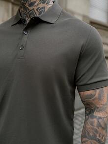 Artur Kramer ALTZTAR 男士纯色休闲通勤 Polo 衫 - 軍綠色 - 查看 7