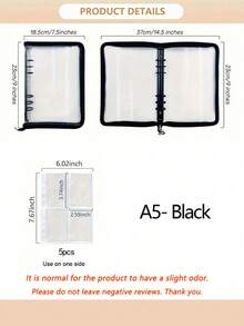 PVC Zipper Storage Bag, Cosmetics Storage Box, Convenient Zipper Style Dust-Proof Oxidation-Resistant Earrings Necklaces Bracelets Jewelry Storage Album, A5 Zipper Sparkling Loose Leaf Photo Album, A5 Zipper Loose Leaf Organizer Diary Notebook, Back To School,School Supplies - Sets - View 13
