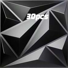 3D PVC墙板，11.8英寸 x 11.8英寸（30厘米 x 30厘米） - 可选10/20/30/40片套装 - 可移除、防水、阻燃 - 适用于客厅/卧室/浴室/商业场所装饰（含胶带）。圣诞节和冬季装饰。新年装饰，将壁纸粘贴在墙上，即可打造墙面艺术。 - 白色 - 查看 12