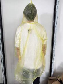 SHEIN 1-10件装一次性雨衣，颜色随机，带防风罩，便携式防水斗篷，适合旅行和户外活动 - 透明一次性旅行用品，旅行酒店必备，户外必备，客房用品，沙滩旅行迷你月经尿布用品，浴室配件，户外漂流雨衣，旅行便携 - 彩色 - 查看 7