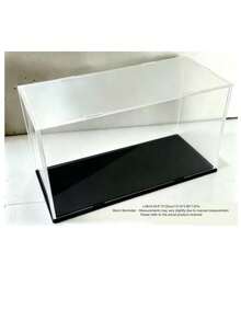 Cajas de exhibición de acrílico transparente, disponibles en 11 tamaños, ensamblaje DIY, adecuadas para exhibir modelos, bloques de construcción, manualidades y recuerdos, y que proporcionan protección contra el polvo. - Placa base de PVC negro de 5 mm. - Ver 15