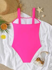 One-Piece Gadis Remaja - Berwarna merah muda - View 2
