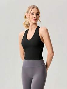 OutZeal Áo ngực thể thao nữ, đồ tập gym, nhanh khô, mềm mại như bơ - Áo ngực thể thao năng động. - màu đen - Xem 6