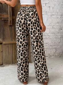 SHEIN Frenchy Quần ống đứng nữ kiểu dáng thường ngày, quần họa tiết da báo, trang phục mùa hè cho nữ. - Nhiều màu - Xem 2