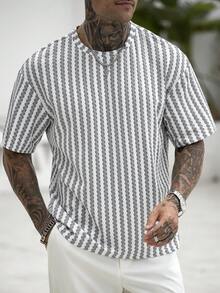 Manfinity CasualCool Áo thun nam dệt kim nhiều màu sắc chủ đề World Cup mùa lễ hội - màu đen - Xem 5
