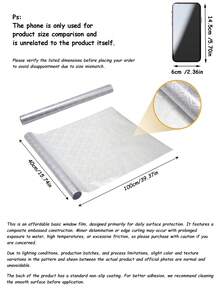 1 Roll Vintage Geometric Pattern Glass Film, Privacy Window Film, Glass Window Sticker, Reusable Non-Adhesive Glass Decoration For Home And Office - Clear - View 16