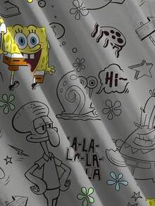 SpongeBob SquarePants | SHEIN Áo thun nữ cổ tròn in họa tiết toàn thân, kiểu dáng thường ngày. - trắng - Xem 7