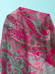 Swim Mod Women's Floral Print Tie Waist Cover-Up & Skirt Set (Print Varies) - Multicolor - View 6