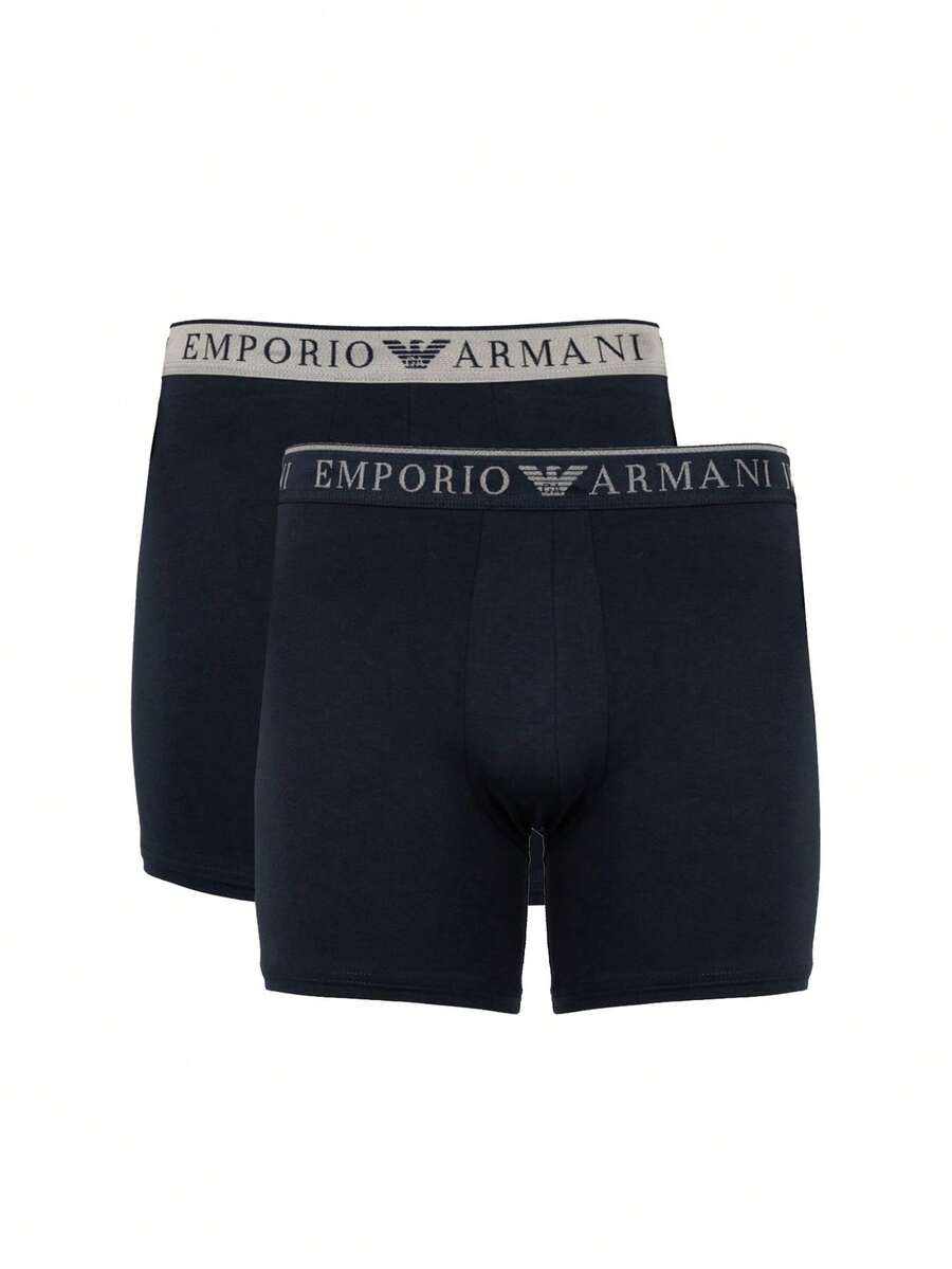 Emporio Armani 2 Pack Men's Boxers - Navy Blue - View 1
