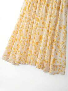 GlowEve CURVE Chân váy chiffon hoa lãng mạn thanh lịch dành cho nữ - Màu vàng - Xem 5