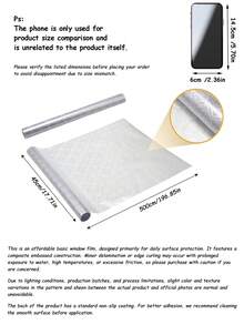 1 Roll Vintage Geometric Pattern Glass Film, Privacy Window Film, Glass Window Sticker, Reusable Non-Adhesive Glass Decoration For Home And Office - Clear - View 27