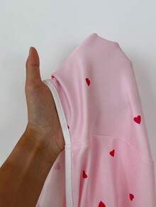 SHEIN 女士心形印花交叉露背睡裙 - 彩色 - 查看 7