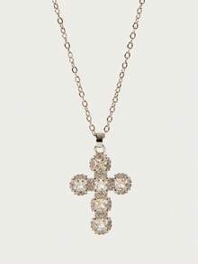 Glisma 1 pièce Nouveau collier de femme de luxe, de taille délicate, taille 10, entièrement serti de strass, brillant, en or 14 carats, imperméable, mode polyvalente - collier - Voir 5